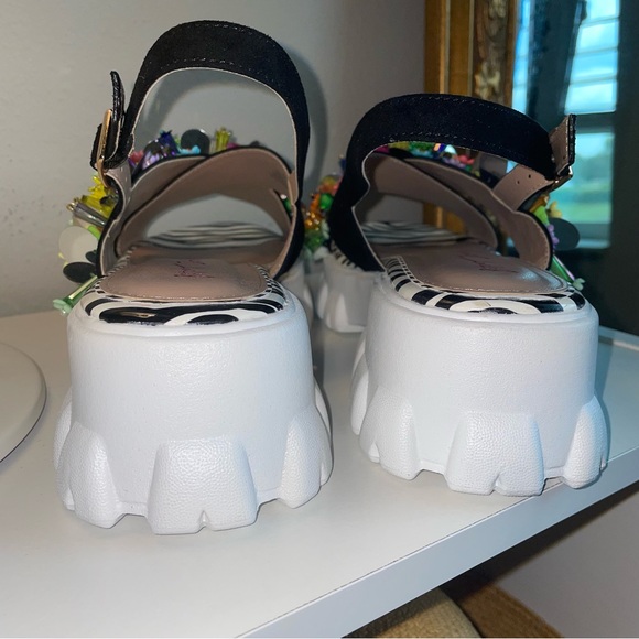 Betsey Johnson Frankee bead embellished platform sandals, size 8.5, NIB - Picture 5 of 12